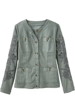 Soft Surroundings Toppers|Jackets & Coats|Monterey Utility Jacket AgaveGreen