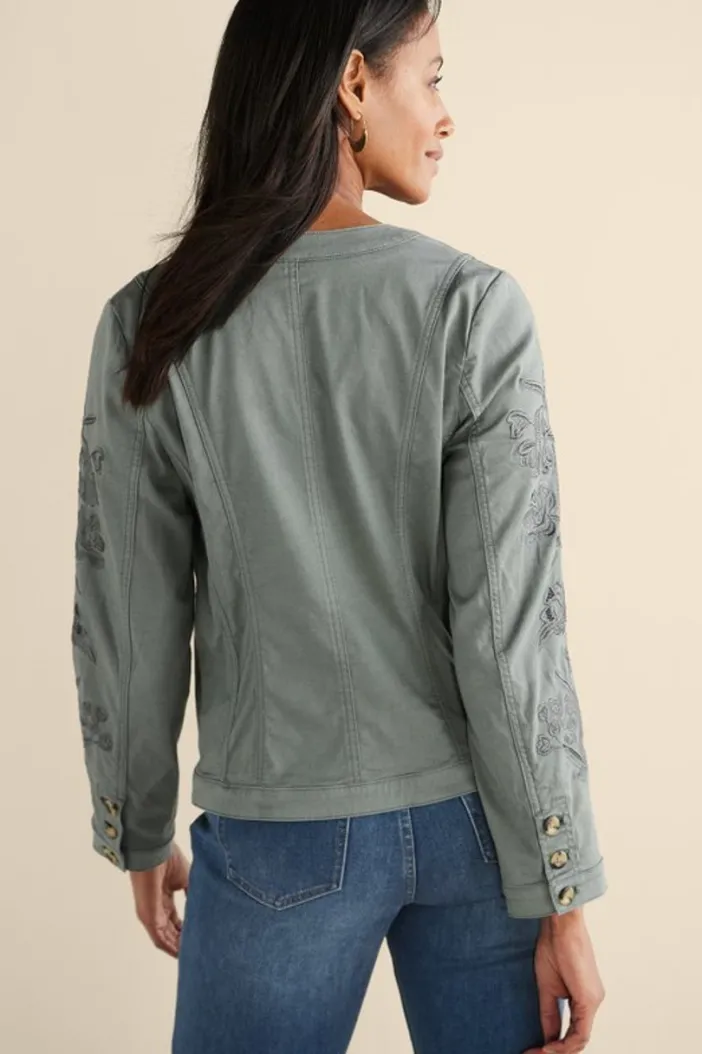 Soft Surroundings Toppers|Jackets & Coats|Monterey Utility Jacket AgaveGreen
