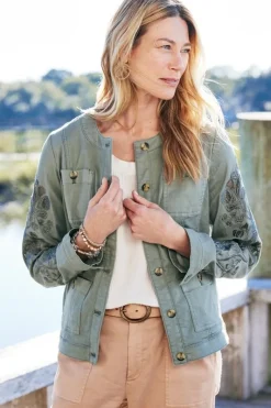 Soft Surroundings Toppers|Jackets & Coats|Monterey Utility Jacket AgaveGreen