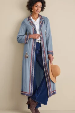 Soft Surroundings Toppers|Jackets & Coats|Morena Duster DenimBlue