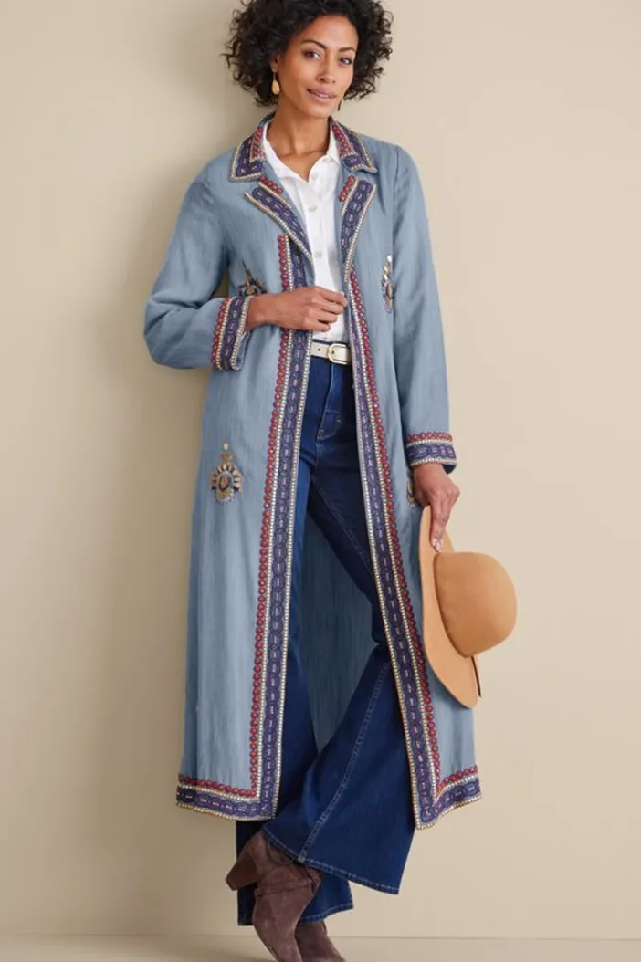 Soft Surroundings Toppers|Jackets & Coats|Morena Duster DenimBlue