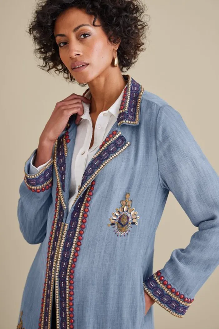 Soft Surroundings Toppers|Jackets & Coats|Morena Duster DenimBlue