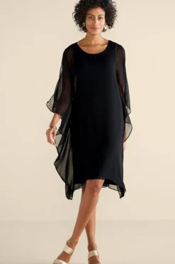 Soft Surroundings Dresses|Morlaix Silk Dress Black