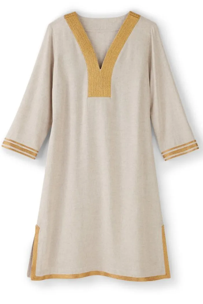 Soft Surroundings Dresses|Myla Caftan NaturalLinen