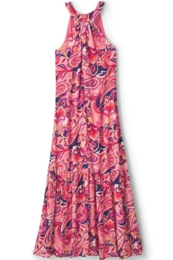 Soft Surroundings Dresses|Nalani Gauze Maxi Dress IslandSunPaisleyCoral