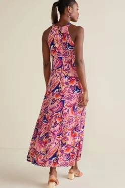 Soft Surroundings Dresses|Nalani Gauze Maxi Dress IslandSunPaisleyCoral