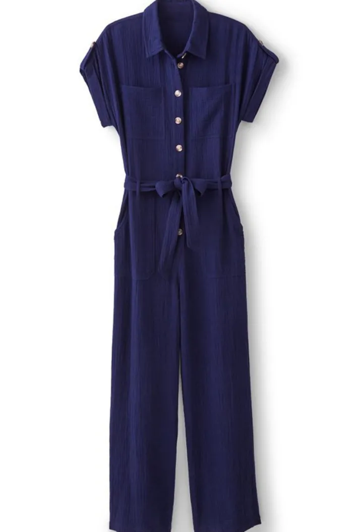 Soft Surroundings Dresses|Jumpsuits|Natasha Gauze Jumpsuit Navy