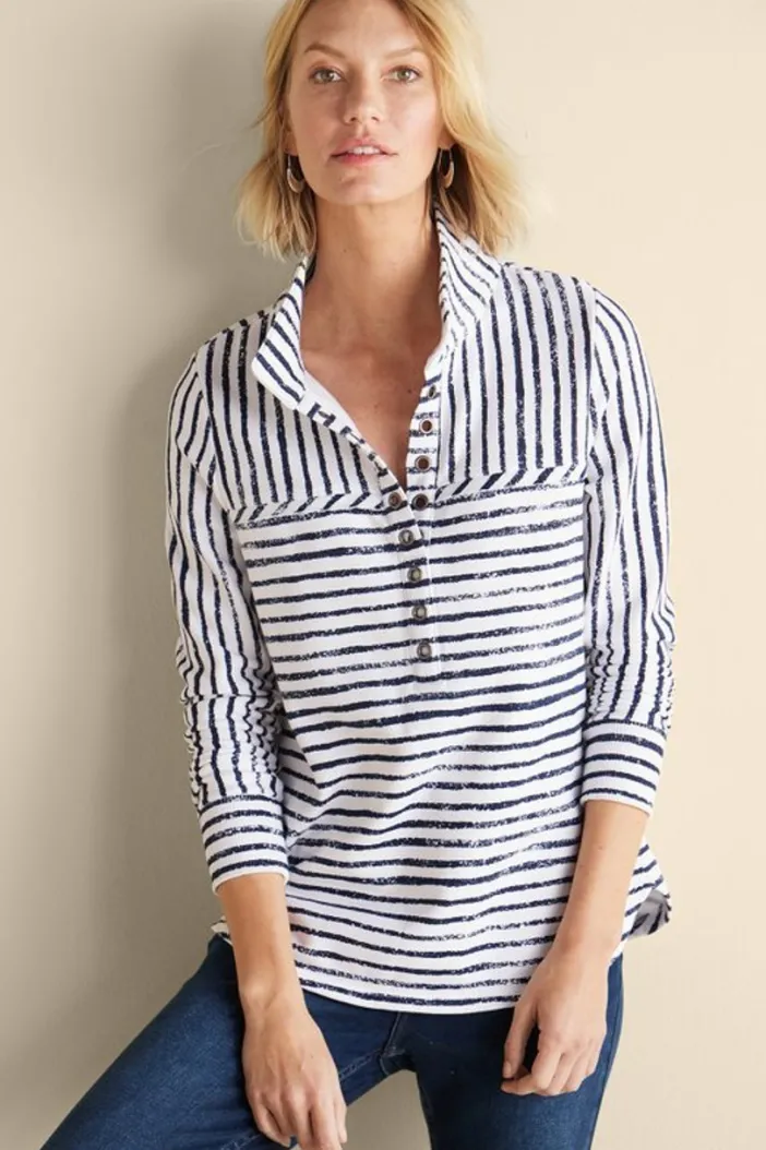 Soft Surroundings Tops|Neera French Terry Tunic