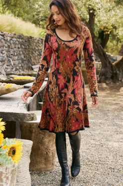 Soft Surroundings Dresses|Nelia Jacquard Sweater Dress SavannahGarden