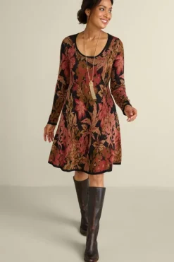 Soft Surroundings Dresses|Nelia Jacquard Sweater Dress SavannahGarden