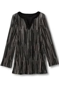 Soft Surroundings Tops|Nevelle Tunic BlackLurexKnit