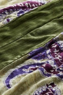 Soft Surroundings Toppers|Jackets & Coats|Nomi Silk Blend Velvet Kimono Purple/GreenPaisley