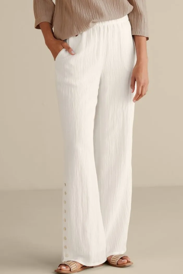 Soft Surroundings Pants|Oceo Gauze Wide-Leg Pants