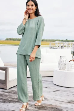 Soft Surroundings Pants|Oceo Gauze Wide-Leg Pants