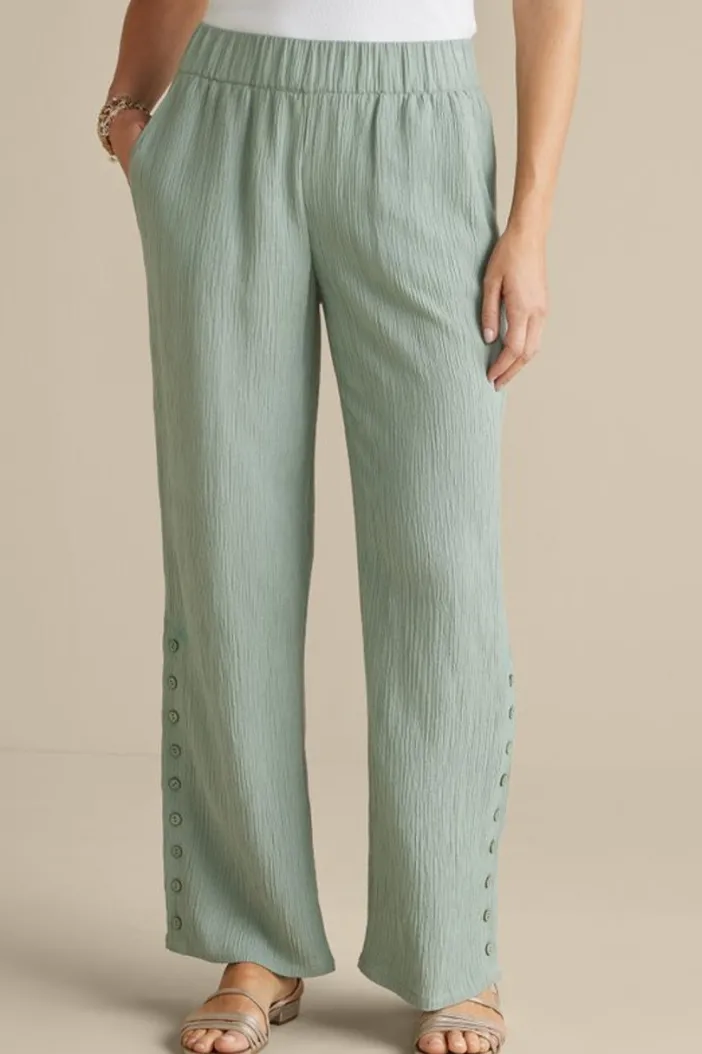 Soft Surroundings Pants|Oceo Gauze Wide-Leg Pants