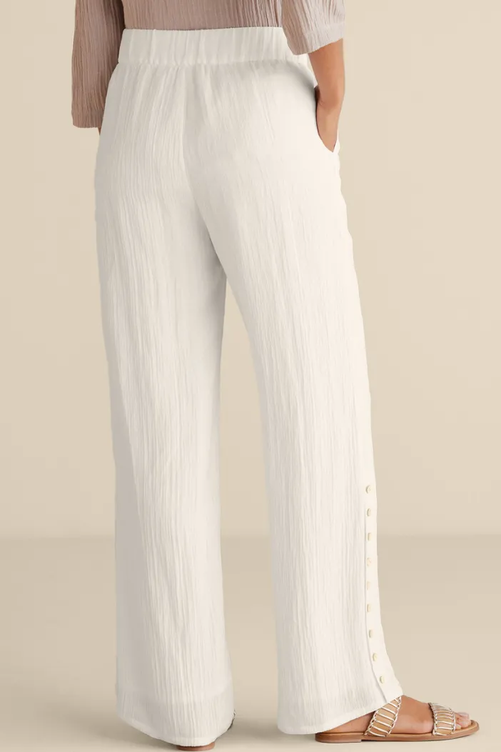 Soft Surroundings Pants|Oceo Gauze Wide-Leg Pants