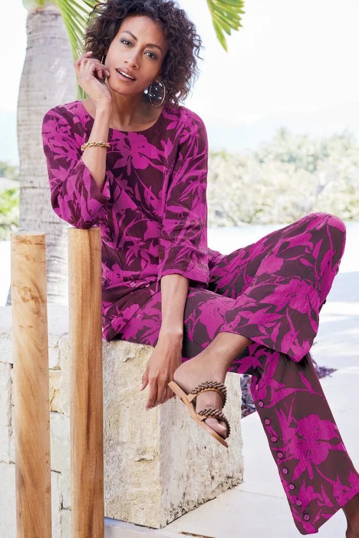 Soft Surroundings Pants|Oceo Gauze Wide-Leg Pants