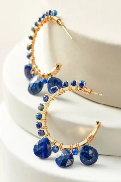 Soft Surroundings Jewelry|Earrings|Odeta Hoop Earrings Lapis