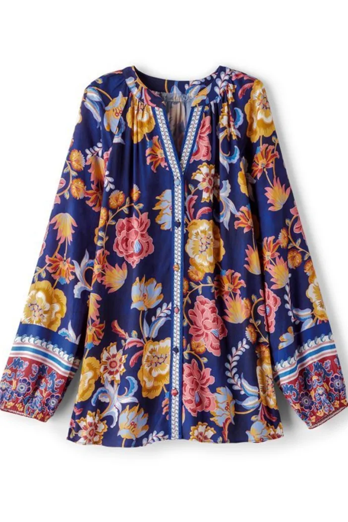 Soft Surroundings Tops|Ohana Blouse AkrotiriFlowers