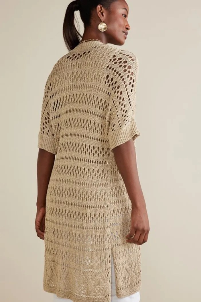Soft Surroundings Tops|Sweaters & Cardigans|Opaline Shimmer Cardigan Sesame