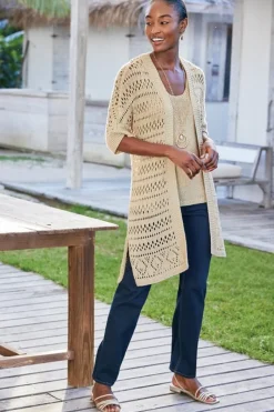 Soft Surroundings Tops|Sweaters & Cardigans|Opaline Shimmer Cardigan Sesame