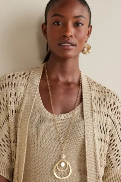 Soft Surroundings Tops|Sweaters & Cardigans|Opaline Shimmer Cardigan Sesame
