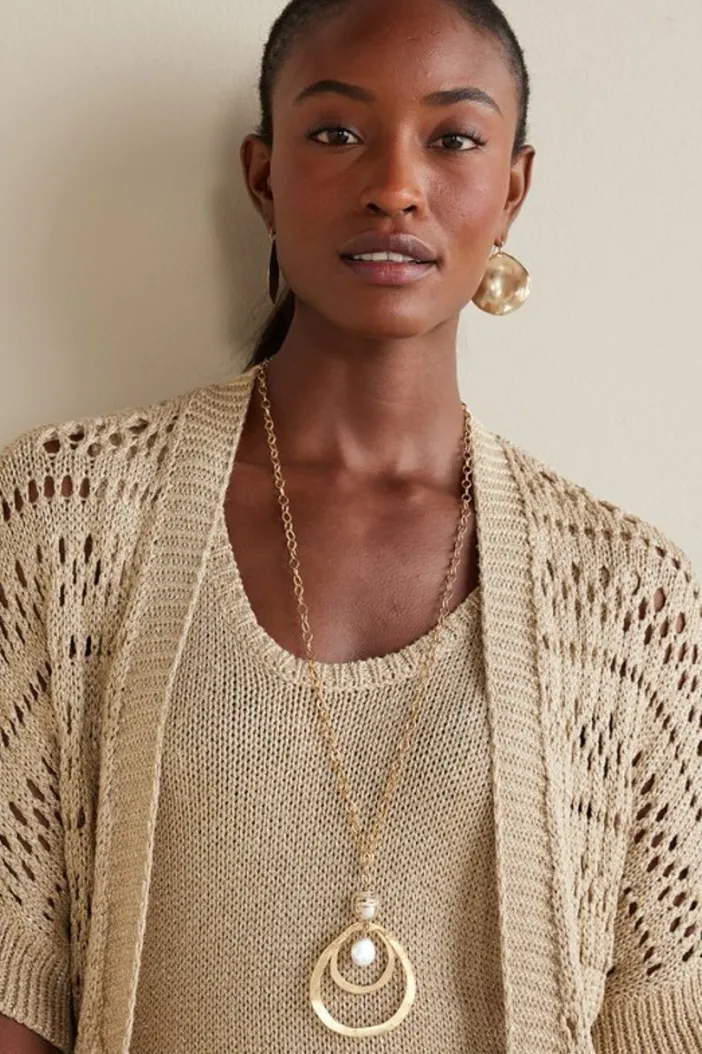 Soft Surroundings Tops|Sweaters & Cardigans|Opaline Shimmer Cardigan Sesame