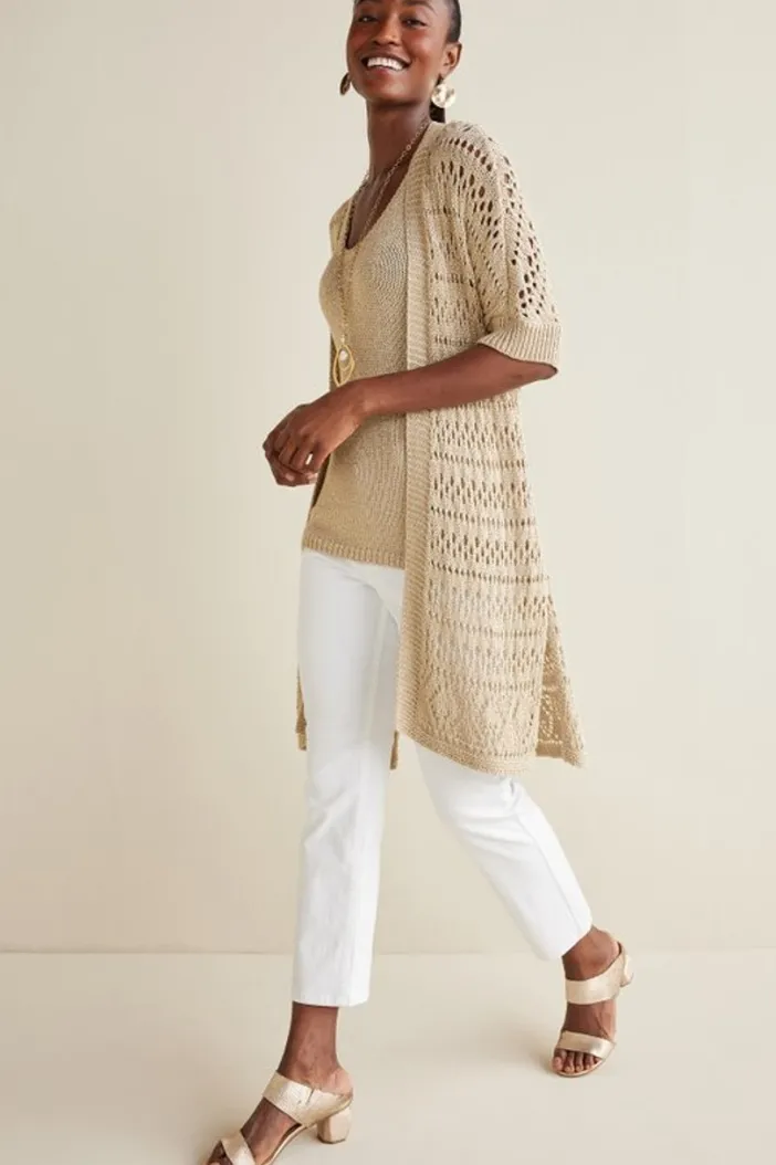 Soft Surroundings Tops|Sweaters & Cardigans|Opaline Shimmer Cardigan Sesame