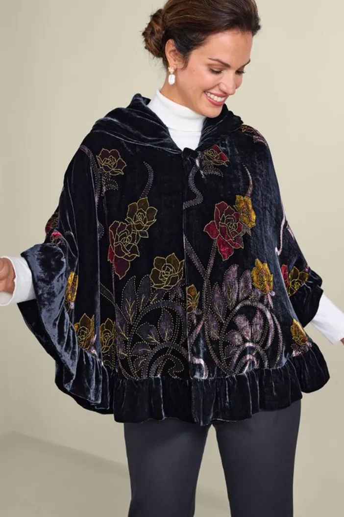 Soft Surroundings Scarves & Wraps|Palara Velvet Wrap BlackMulti
