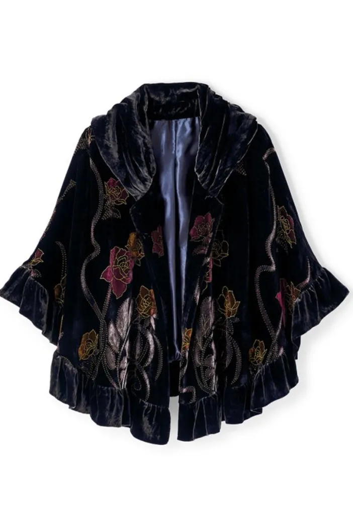 Soft Surroundings Scarves & Wraps|Palara Velvet Wrap BlackMulti