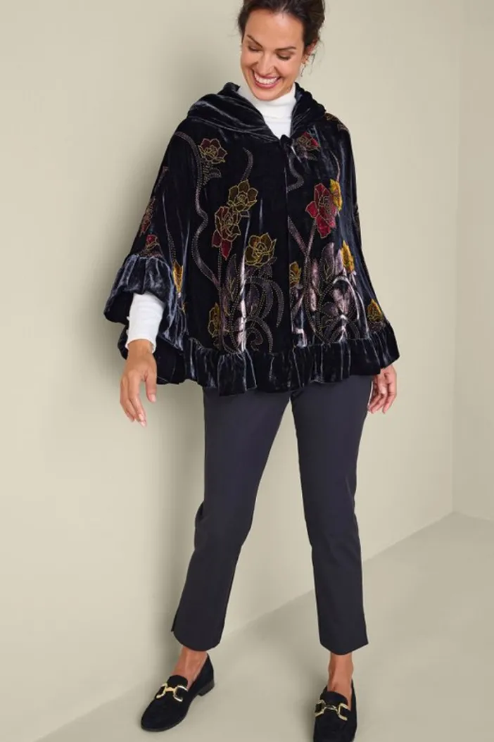 Soft Surroundings Scarves & Wraps|Palara Velvet Wrap BlackMulti