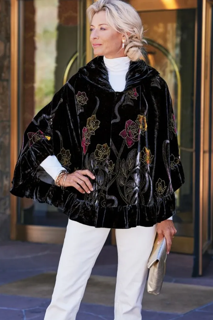 Soft Surroundings Scarves & Wraps|Palara Velvet Wrap BlackMulti