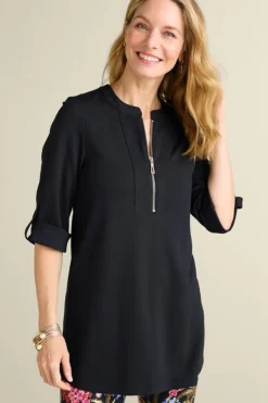 Soft Surroundings Tops|Patricia Ponte Tunic Black