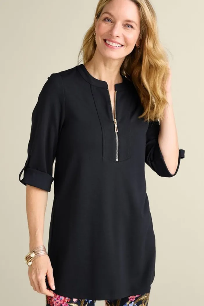 Soft Surroundings Tops|Patricia Ponte Tunic Black