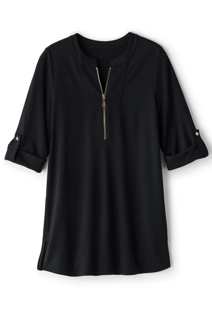 Soft Surroundings Tops|Patricia Ponte Tunic Black