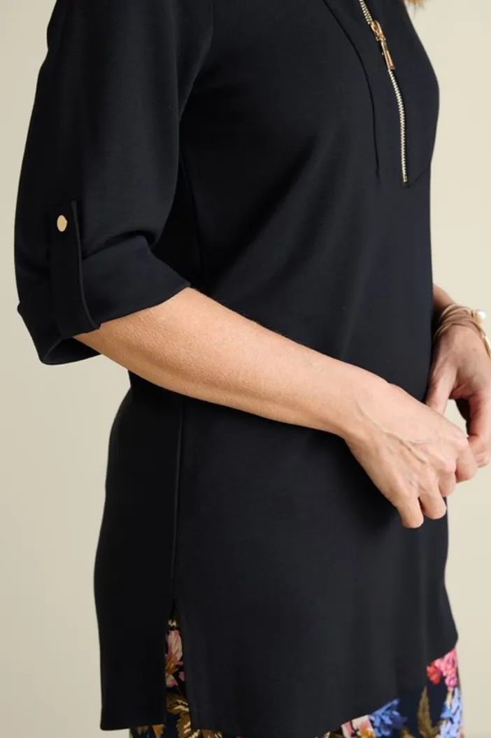 Soft Surroundings Tops|Patricia Ponte Tunic Black