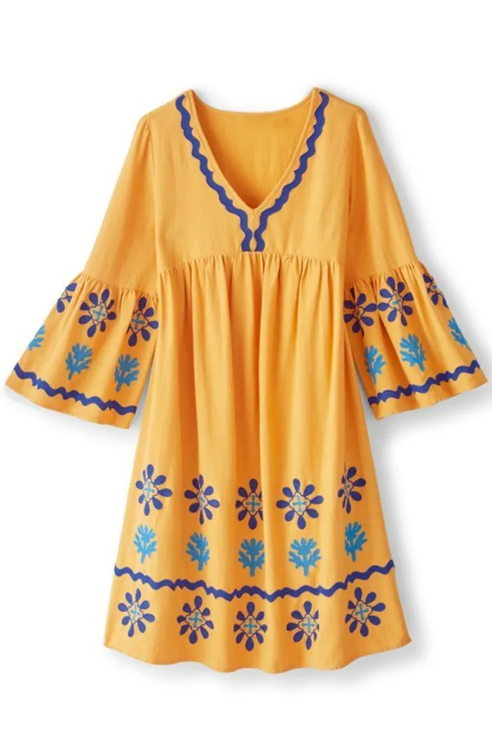Soft Surroundings Dresses|Petra Short Dress GoldenGlow