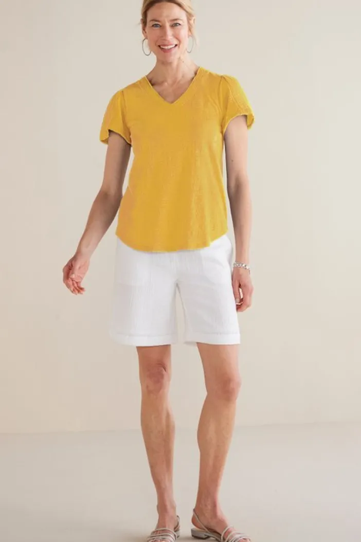 Soft Surroundings Tops|Philippa Gauze Sleeve Tee