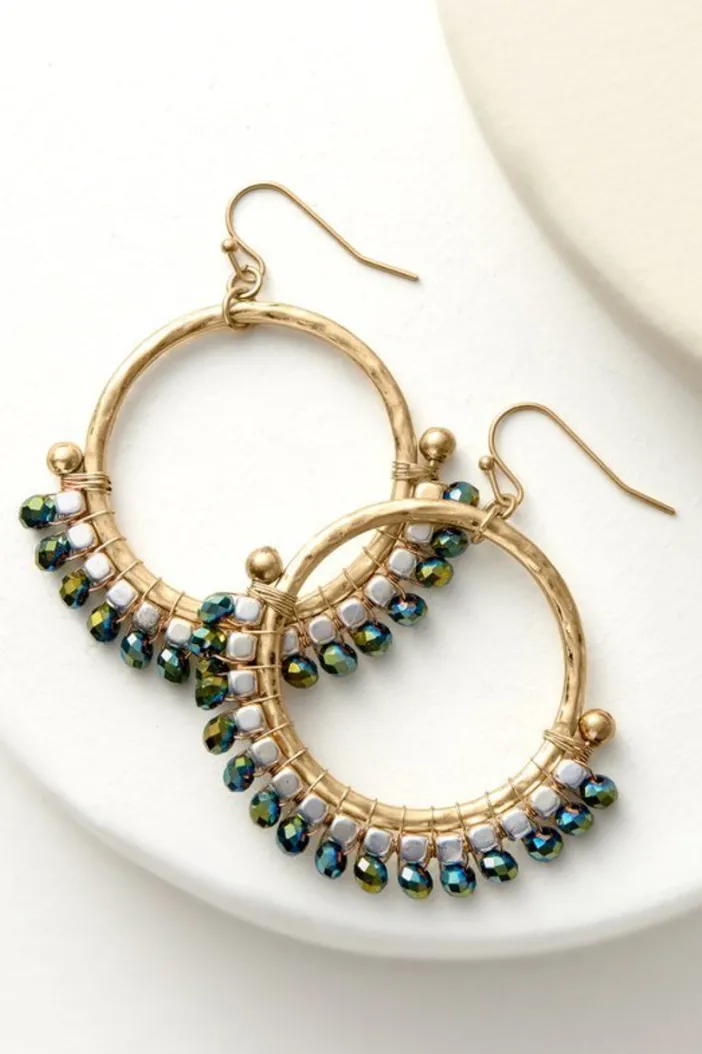 Soft Surroundings Jewelry|Earrings|Phoebe Beads Hoop Earrings Gold