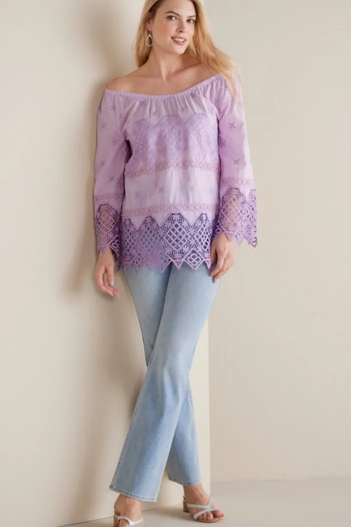Soft Surroundings Tops|Pilar Off The Shoulder Top OrchidBloom