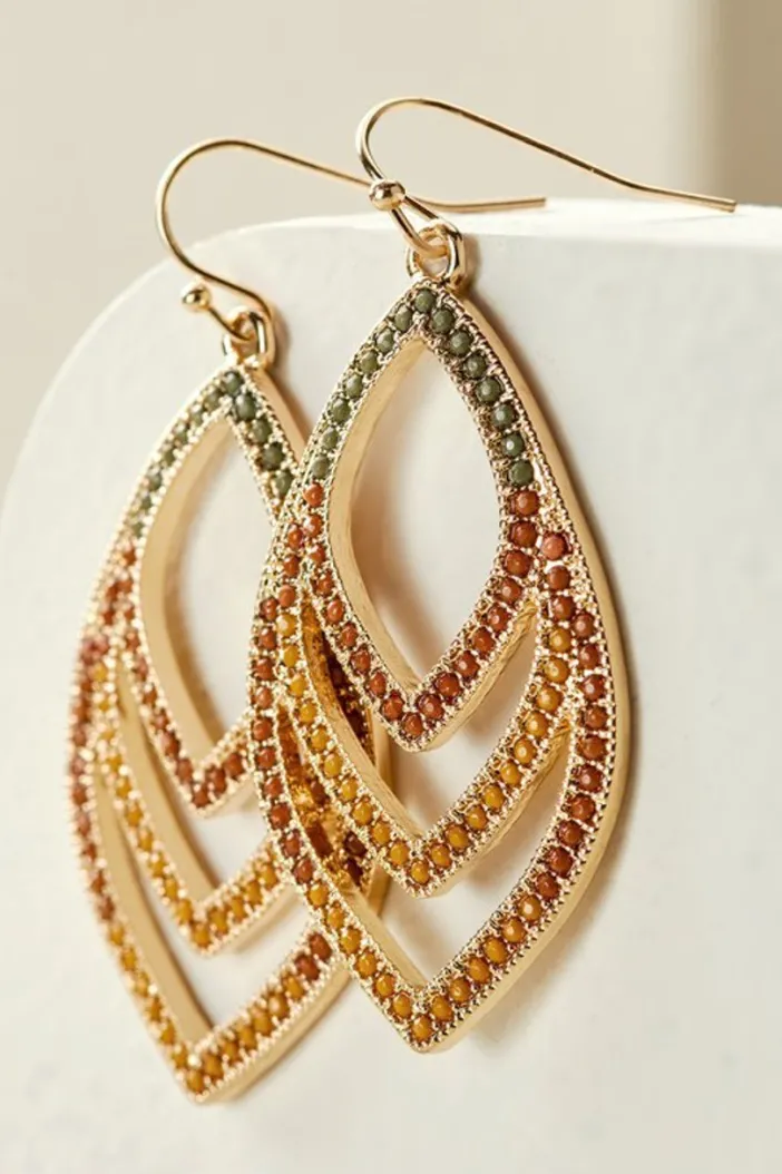 Soft Surroundings Jewelry|Earrings|Pluma Drop Earrings Green/BrownMulti
