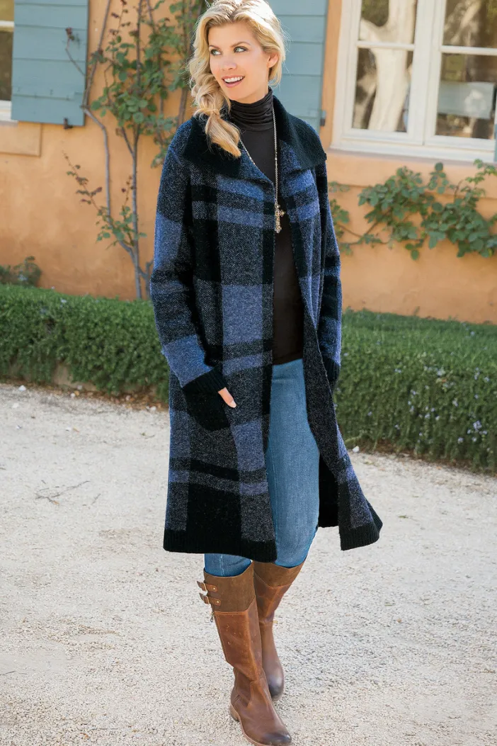 Soft Surroundings Sweaters & Cardigans|Posh Plaid Cardigan PoshPlaid