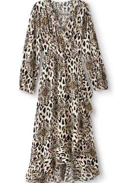 Soft Surroundings Dresses|Priyani Midi Dress LeopardMedallion