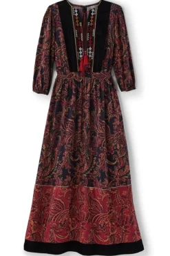 Soft Surroundings Dresses|Quinn Maxi Dress FlowingPaisleyBlack+Red
