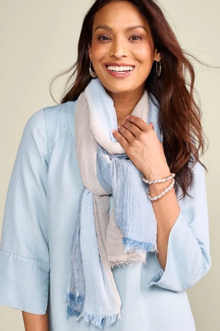 Soft Surroundings Scarves & Wraps|Raia Stripe Scarf VintageBlueMulti