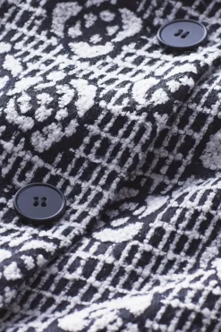 Soft Surroundings Jackets & Coats|Rami Jacquard Coat Black/White