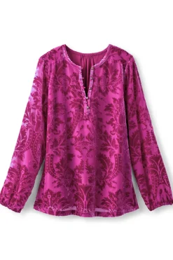 Soft Surroundings Tops|Reesha Velvet Top Sangria
