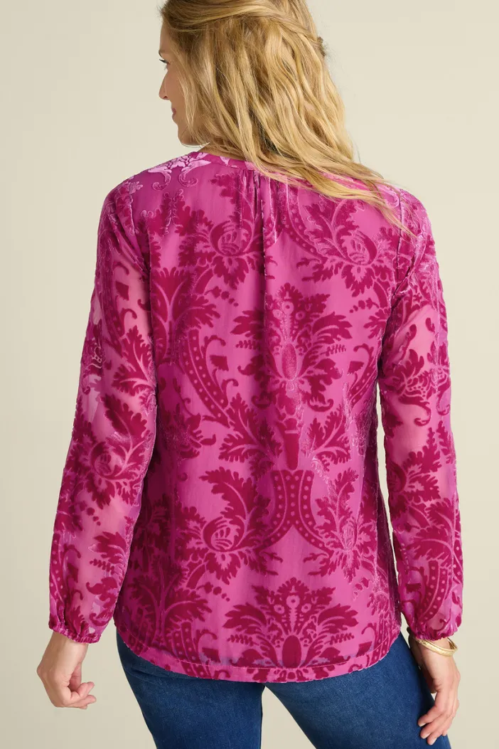 Soft Surroundings Tops|Reesha Velvet Top Sangria