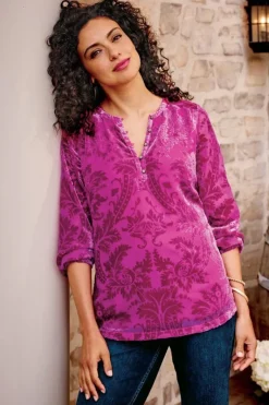 Soft Surroundings Tops|Reesha Velvet Top Sangria