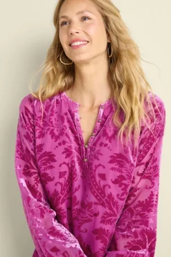 Soft Surroundings Tops|Reesha Velvet Top Sangria